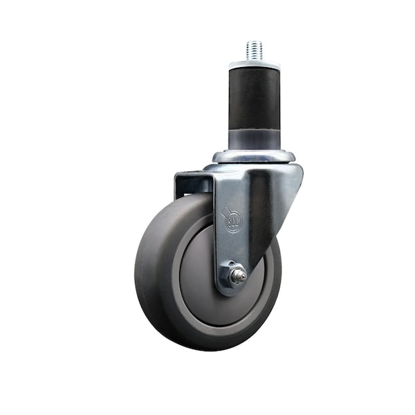 Service Caster 4'' SS Thermoplastic Rubber Wheel Swivel 1-5/8'' Expanding Stem Caster SCC-SSEX20S414-TPRB-158 - main